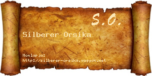 Silberer Orsika névjegykártya
